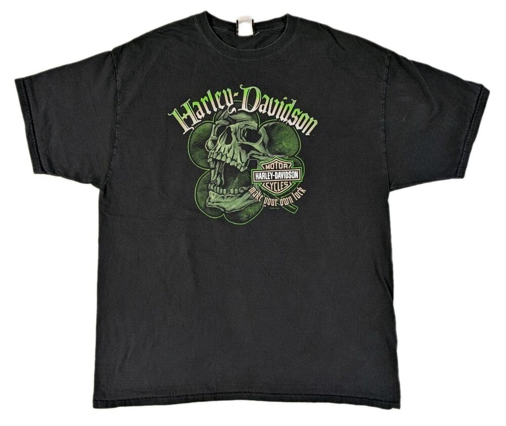 Harley-Davidson Mens 2XL T-Shirt Alamo City San Antonio TX Skull Shamrock